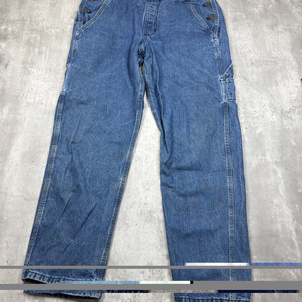 Relaxed Fit Blue Denim Women's Overalls - Picture 6 of 11